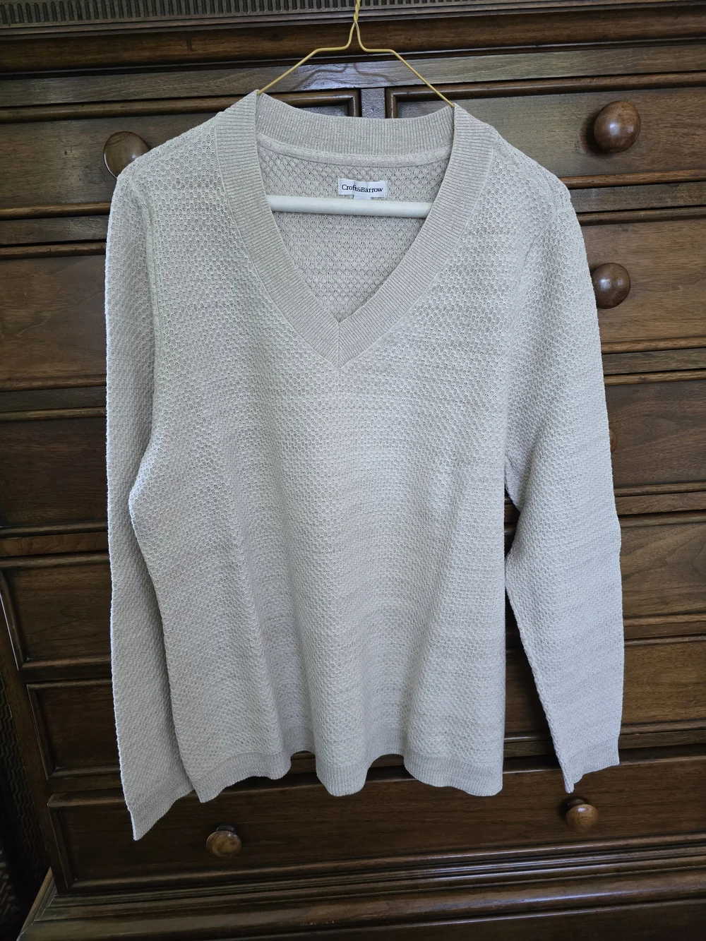 Croft & Barrow Beige V-Neck Women's Sweater